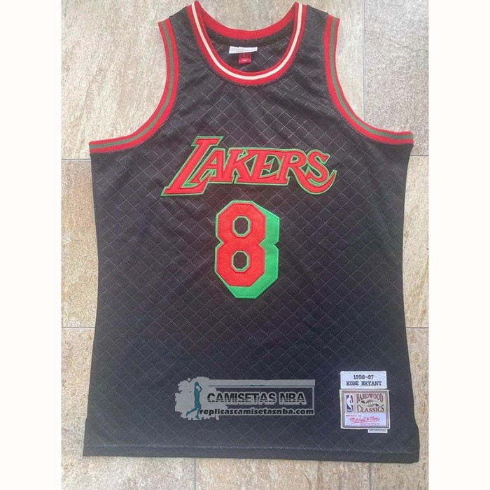 Camiseta Los Angeles Lakers Kobe Bryant NO 8 Mitchell & Ness 1996-97 Negro
